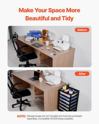 Scrapbook Rullande förvaringsvagn 6-lager stor kapacitet med organiseringsöverdel svart