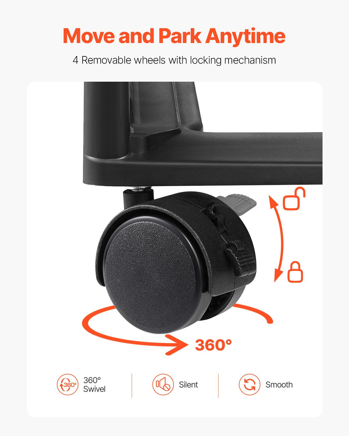 Scrapbook-Rollwagen, 6-stöckig, großes Fassungsvermögen, mit 6 transparenten Hüllen, Schwarz