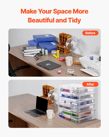 Scrapbook-Papieraufbewahrung, 6er-Pack, stapelbare Brettspielboxen aus Kunststoff, transparente Hülle