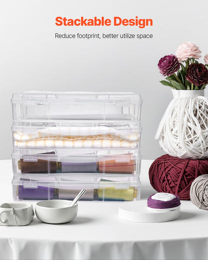 Scrapbook-pappersförvaring 4-pack stapelbara brädspelslådor i plast Klart fodral