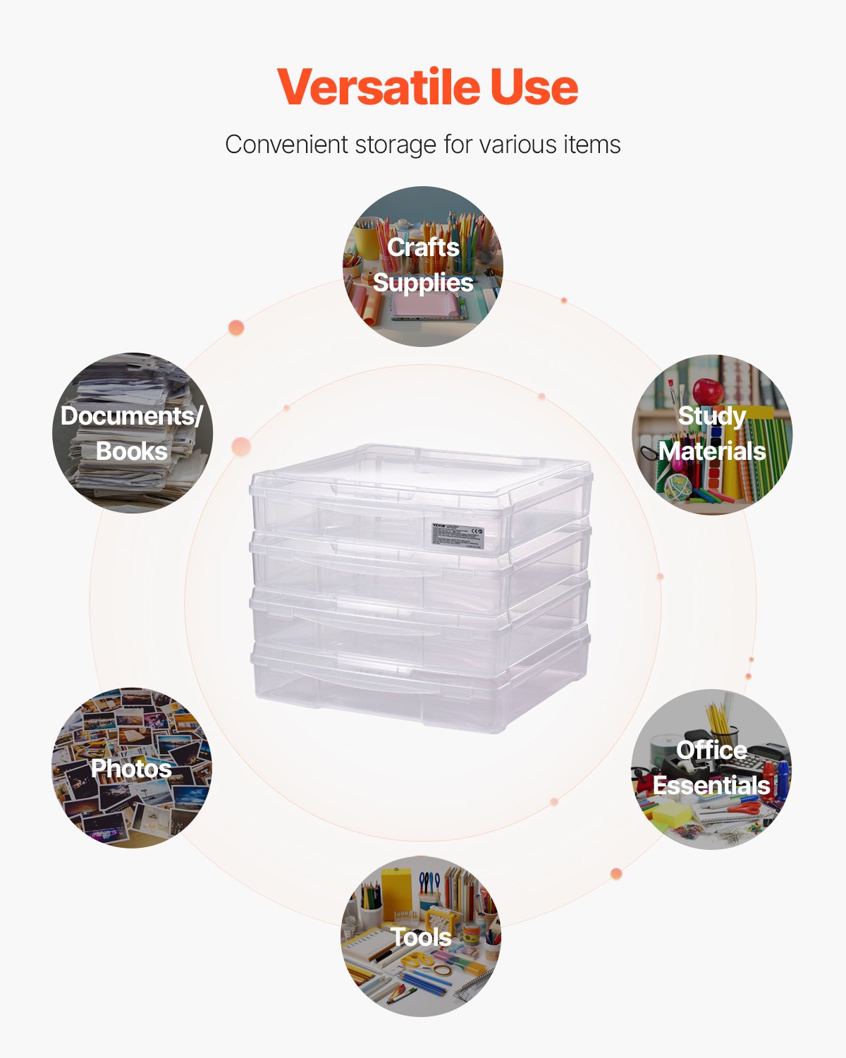 Scrapbook-pappersförvaring 4-pack stapelbara brädspelslådor i plast Klart fodral