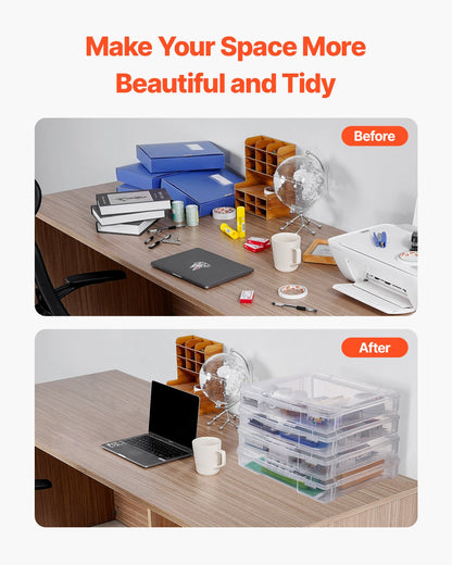 Scrapbook-pappersförvaring 4-pack stapelbara brädspelslådor i plast Klart fodral