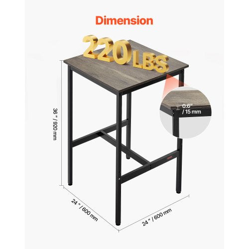 24 Zoll Stehtischhöhe Pub Tisch Cocktail Kaffee Theke Küche Esszimmer
