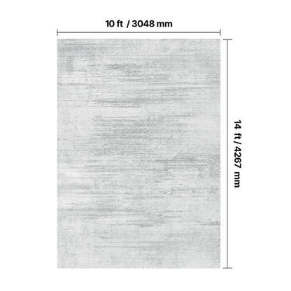 Großer Teppich 3x4,5 m rutschfeste und reißfeste Bodenmatte modern grau