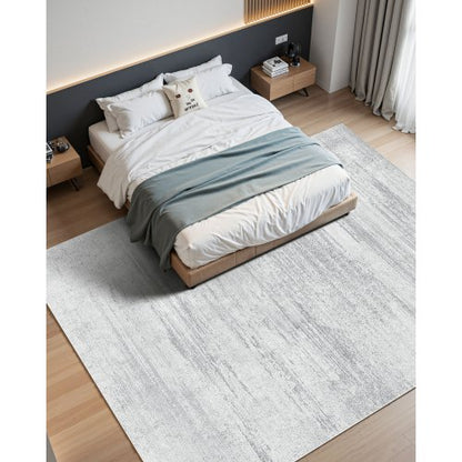 Großer Teppich 3x4,5 m rutschfeste und reißfeste Bodenmatte modern grau