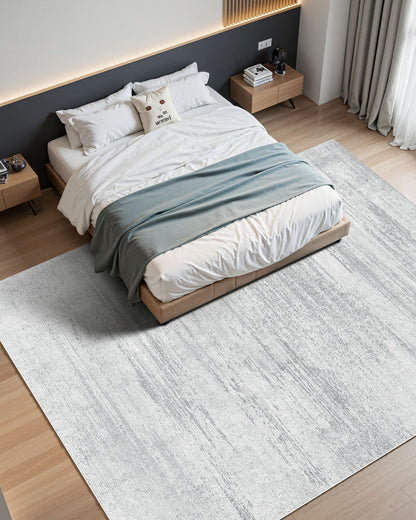 Area Rug, 10 x 14 ft Large Washable Rug, Non-Slip and Tear-Resistant Soft Carpet, Pet & Child Friendly Modern Area Rugs, Indoor Mat for Bedroom, Office, Living Room, Kids Room, Entryway, Gray
