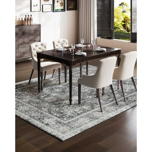 Stor Matta 2,4x3,2 m Halkfri och rivtålig Golvmatta Vintage Grå