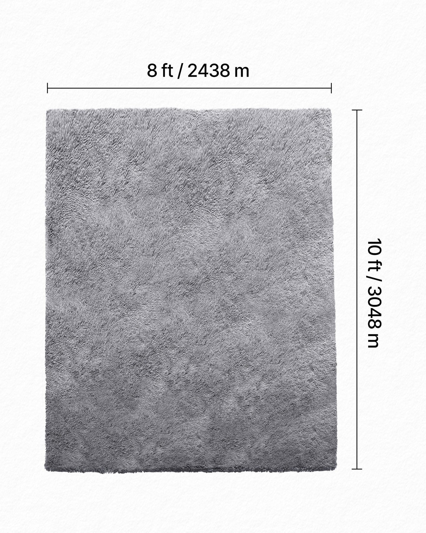 Indoor Plush Area Rugs, 8 x 10 ft Soft Plush Carpet, Furry Shag Area Rugs for Living Room, Bedroom, Sunroom, Modern Home Decor Aesthetic, Non-Shedding, Non-Woven, Slip-Resistant, Smoke Gray
