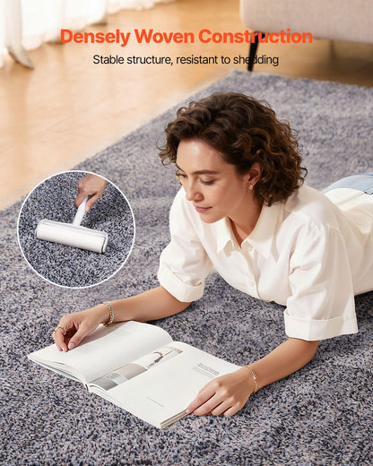 Indoor Plush Area Rugs, 8 x 10 ft Plush Carpet, Area Rugs Furry with Long Plushs Pile, Thick & Durable High-Pile Rug for High-Traffic Areas, Non-Shedding & Non-Slip Backing, Blue-Gray