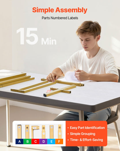 Arch Backdrop Stand, 6.6 x 6.6 ft, Stable Structure, Easy Assembly, Square Gold Metal Arch Backdrop Stand for Wedding, Birthday Party, Graduation, Holiday Celebration, and Ceremony Decoration