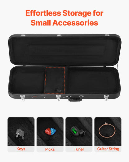 Basgitarr hårt fodral 48.03in vattentätt med lås och nyckel för basgitarr