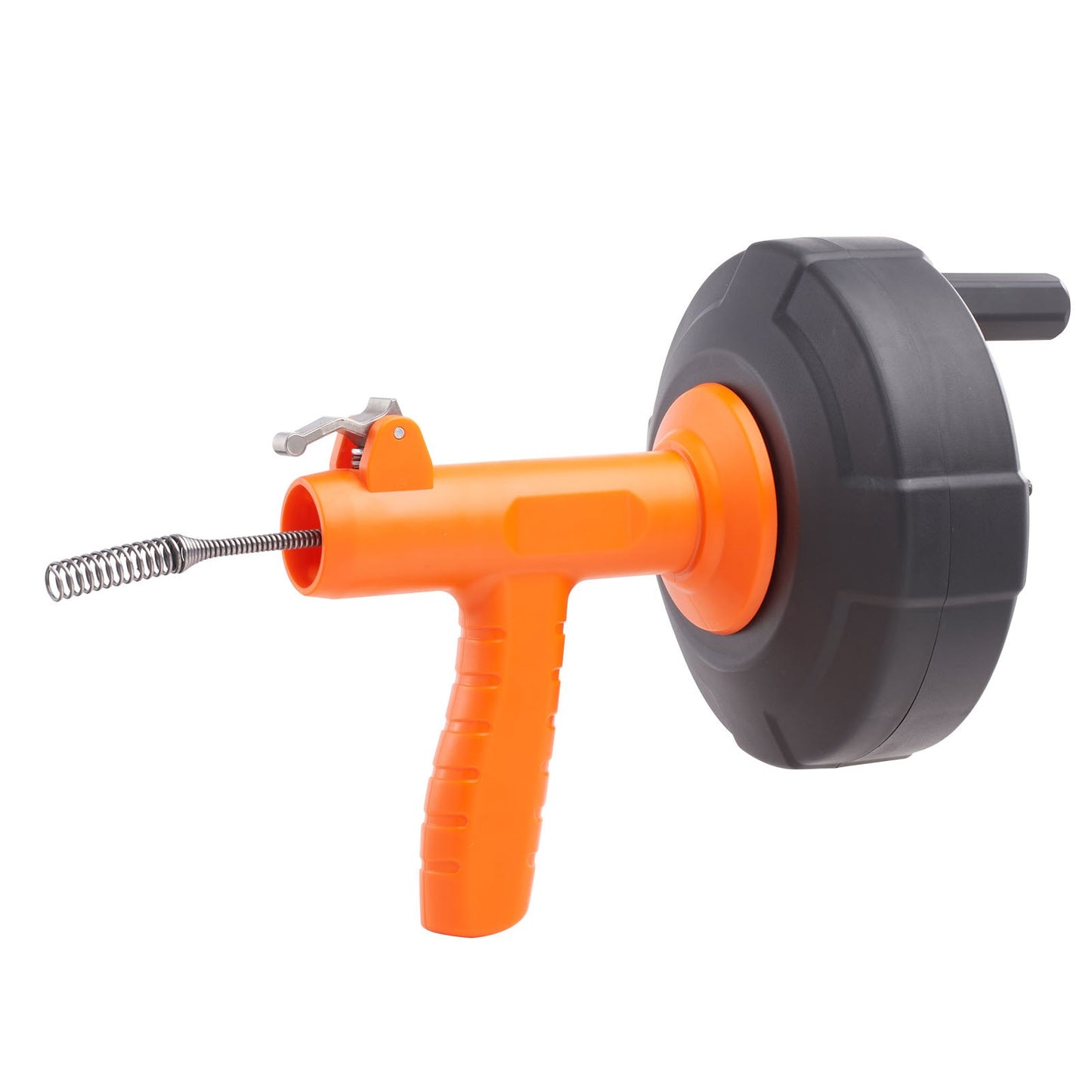 Abflussspirale 25 Fuß, Klempnerspirale mit automatischer Zuführung, Klempnerspirale mit Bohraufsatz, Rohrspirale zur Entfernung von Verstopfungen in Küche, Bad, Dusche, Waschbecken, mit Schutzschlauch und Handschuhen