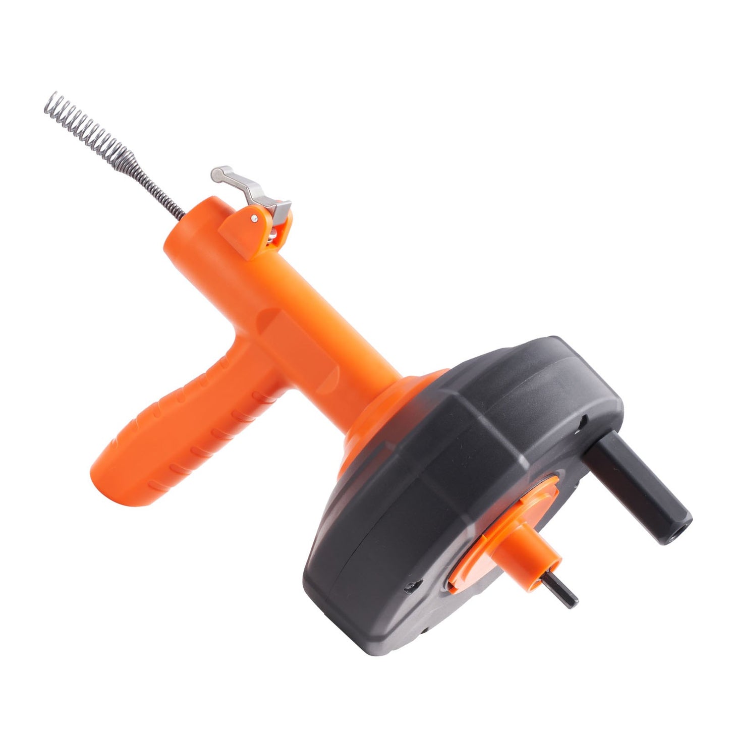 Abflussspirale 25 Fuß, Klempnerspirale mit automatischer Zuführung, Klempnerspirale mit Bohraufsatz, Rohrspirale zur Entfernung von Verstopfungen in Küche, Bad, Dusche, Waschbecken, mit Schutzschlauch und Handschuhen