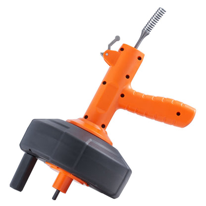 Abflussspirale 25 Fuß, Klempnerspirale mit automatischer Zuführung, Klempnerspirale mit Bohraufsatz, Rohrspirale zur Entfernung von Verstopfungen in Küche, Bad, Dusche, Waschbecken, mit Schutzschlauch und Handschuhen