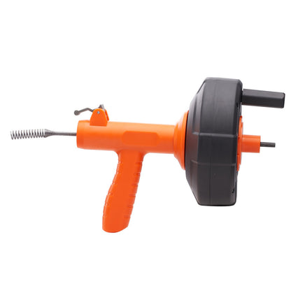 Abflussspirale 25 Fuß, Klempnerspirale mit automatischer Zuführung, Klempnerspirale mit Bohraufsatz, Rohrspirale zur Entfernung von Verstopfungen in Küche, Bad, Dusche, Waschbecken, mit Schutzschlauch und Handschuhen