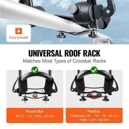 Kayak roof rack 2 pairs J-Bar, soft roof rack quick-folding, top-mounted attachment, carrier for kayak, surfboard, canoe, SUP, ski board, mount on car, SUV, truck, 2 kayaks