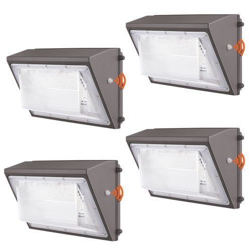 4PCs LED Wall Pack Lights, 120W 11000LM, 5000K Commercial Outdoor Lights Security Lighting Fixture, with Intelligent Light Sensing 240 LED beads Energy Saving for Garages Yards, IP65 Waterproof