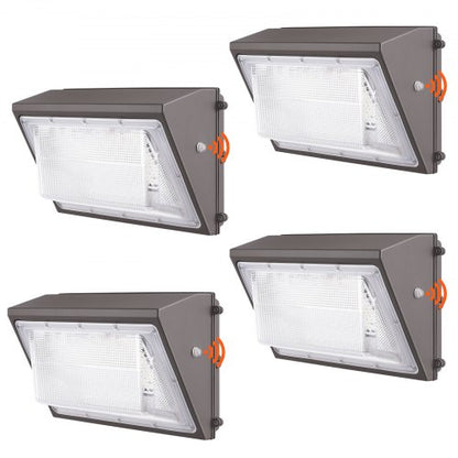 4PCs LED Wall Pack Lights, 120W 11000LM, 5000K Commercial Outdoor Lights Security Lighting Fixture, with Intelligent Light Sensing 240 LED beads Energy Saving for Garages Yards, IP65 Waterproof