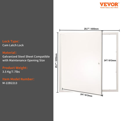 Drywall and Ceiling Access Panel, 24 x 24 Inch Plumbing Access Panels, Reinforced Access Door, Heavy Duty Steel Wall Hole Cover, Easy Install, Removable Hinged Panel for Wires and Cables, Silver