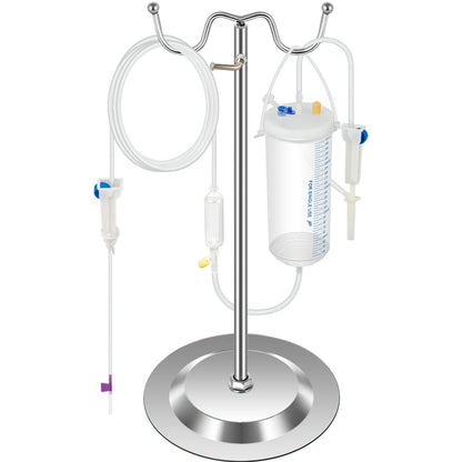 Intravenöses Trainingsarm-Set mit dunklem Haut-Phlebotomie-Arm aus PVC-Material. Phlebotomie-Trainingsarm mit höhenverstellbarem Infusionsständer. IV-Trainingsarm-Set für das Venenpunktionstraining