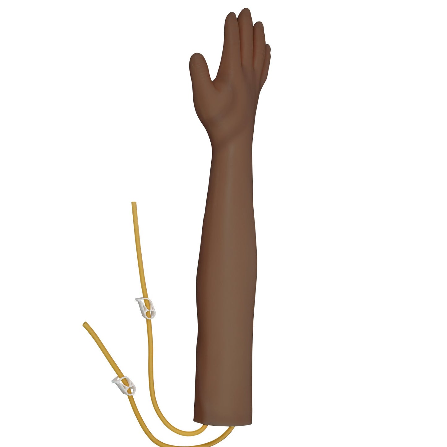 Intravenöses Trainingsarm-Set mit dunklem Haut-Phlebotomie-Arm aus PVC-Material. Phlebotomie-Trainingsarm mit höhenverstellbarem Infusionsständer. IV-Trainingsarm-Set für das Venenpunktionstraining