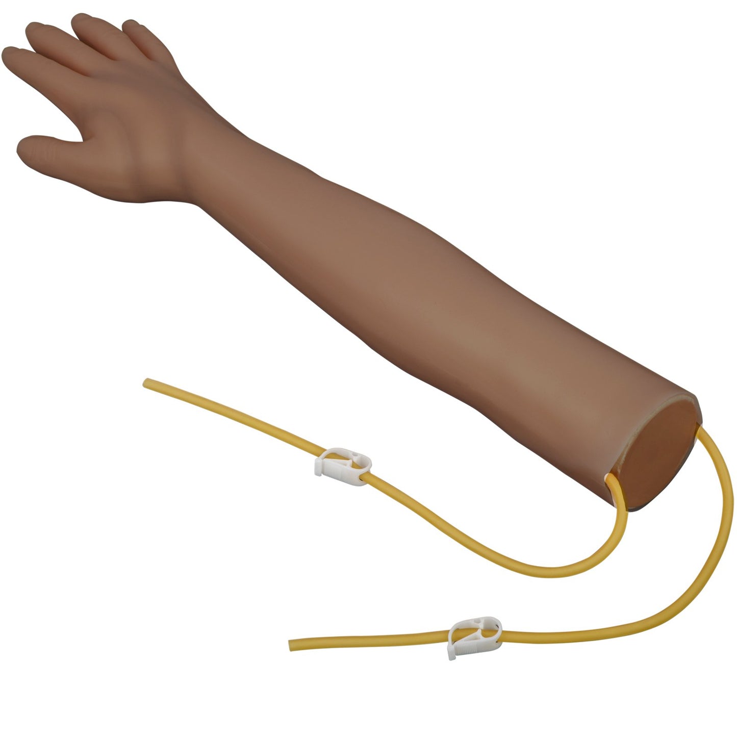 Intravenöses Trainingsarm-Set mit dunklem Haut-Phlebotomie-Arm aus PVC-Material. Phlebotomie-Trainingsarm mit höhenverstellbarem Infusionsständer. IV-Trainingsarm-Set für das Venenpunktionstraining