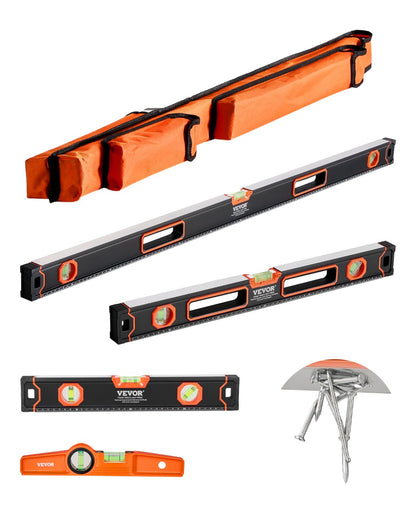 4-piece magnetic torpedo level 48/24/16/10 Inbox Leveler with bubble bottle