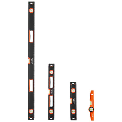 4-piece magnetic torpedo level 48/24/16/10 Inbox Leveler with bubble bottle