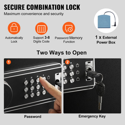 6-8 gevär Gun Safe Rifle Safe med lås och digital knappsats Avtagbar hylla