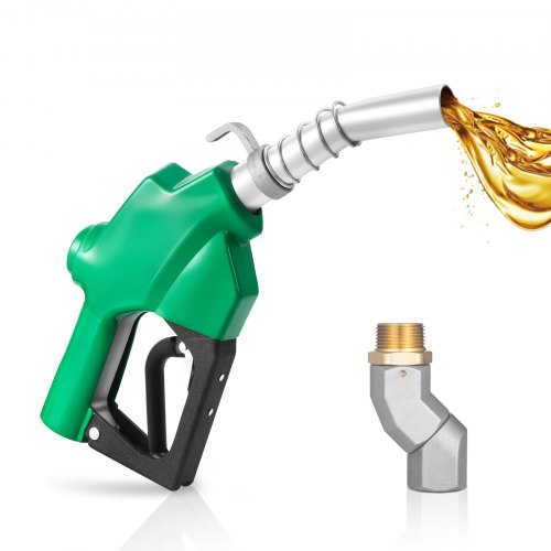 1 Inch NPT Automatic Fuel Nozzle with Swivel, Max Flow Rate 21.6 GPM, Auto Shut Off Diesel Gas Pump Nozzle with 3-Speed Trigger Lock & 1-3/16 in (OD=30.1 mm) Spout for Gasoline, Diesel, Kerosene
