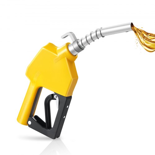 3/4-Inch NPT Automatic Fuel Nozzle, Max Flow Rate 11.8 GPM, Auto Shut Off Diesel Gas Pump Nozzle with 3-Speed Trigger Lock & 0.78 in (OD=20 mm) Spout for Gasoline, Diesel, Kerosene, Yellow