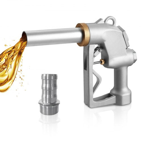 1.5 Inch Barb Automatic Fuel Nozzle with Swivel, Max Flow Rate 37 GPM, Auto Shut Off Diesel Gas Pump Nozzle with 3-Speed Trigger Lock & 1.5 Inch (OD=40 mm) Spout for Gasoline, Diesel, Kerosene