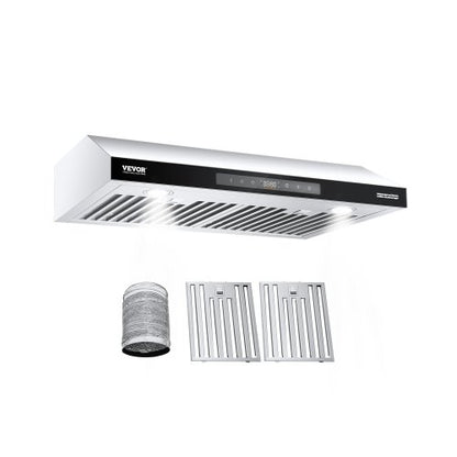 Under Cabinet Range Hood, 30 Inch Kitchen Vent Hood, 900CFM Dual Motors Stainless Steel Stove Hood, with Gesture & Touch Control, LED Light, and 4-Speed Exhaust Fan