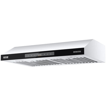 Under Cabinet Range Hood, 30 Inch Kitchen Vent Hood, 900CFM Dual Motors Stainless Steel Stove Hood, with Gesture & Touch Control, LED Light, and 4-Speed Exhaust Fan