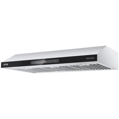 Under Cabinet Range Hood, 36 Inch Kitchen Vent Hood, 900CFM Dual Motors Stainless Steel Stove Hood, with Gesture & Touch Control, LED Light, and 4-Speed Exhaust Fan