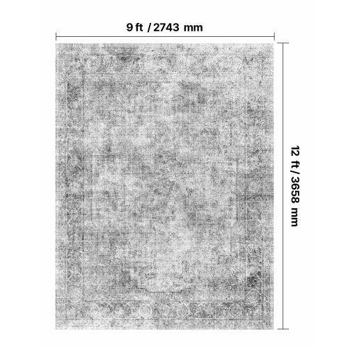 Stor Matta 2,4 x 3,6 m Halkfri Matta Bohemisk Grå