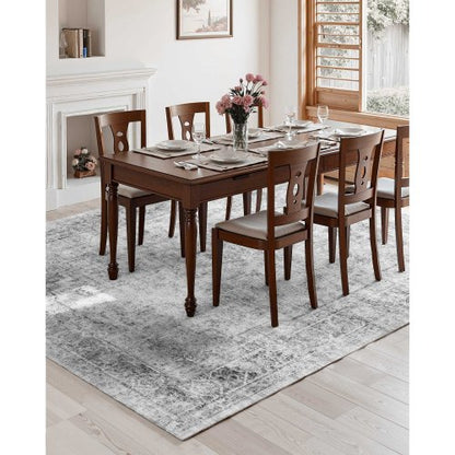 Stor Matta 2,4 x 3,6 m Halkfri Matta Bohemisk Grå