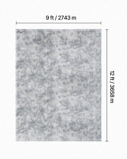 Indoor Plush Area Rugs, 9 x 12 ft Soft Plush Carpet, Furry Shag Area Rugs for Living Room, Bedroom, Modern Home Decor Aesthetic Long-Pile Rug, Non-Shedding, Slip-Resistant, Tie-Dye Light Gray