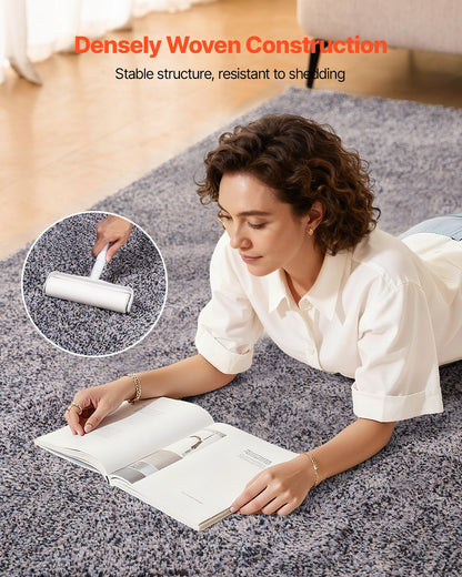 Indoor Plush Area Rugs, 9 x 12 ft Plush Carpet, Area Rugs Furry with Long Plushs Pile, Thick & Durable High-Pile Rug for High-Traffic Areas, Non-Shedding & Non-Slip Backing, Blue-Gray
