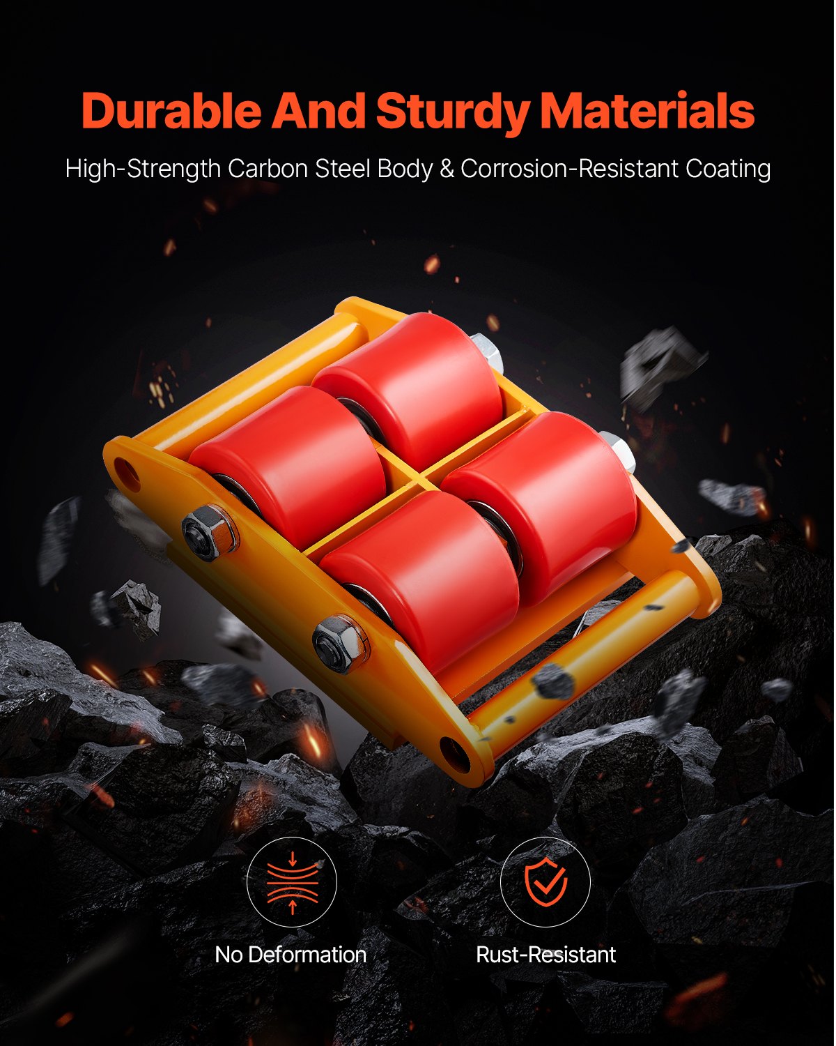 Maschinen-Skate 13228 lbs 6T Maschinen-Skate-Dolly mit Griff 360°-Drehung