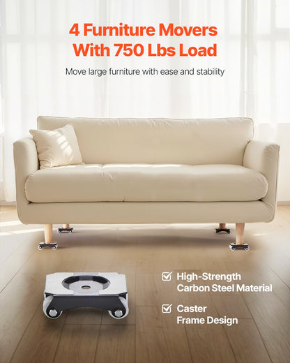 Furniture Dolly Heavy Duty Möbelflyttare med hjul 750 lbs Kapacitet