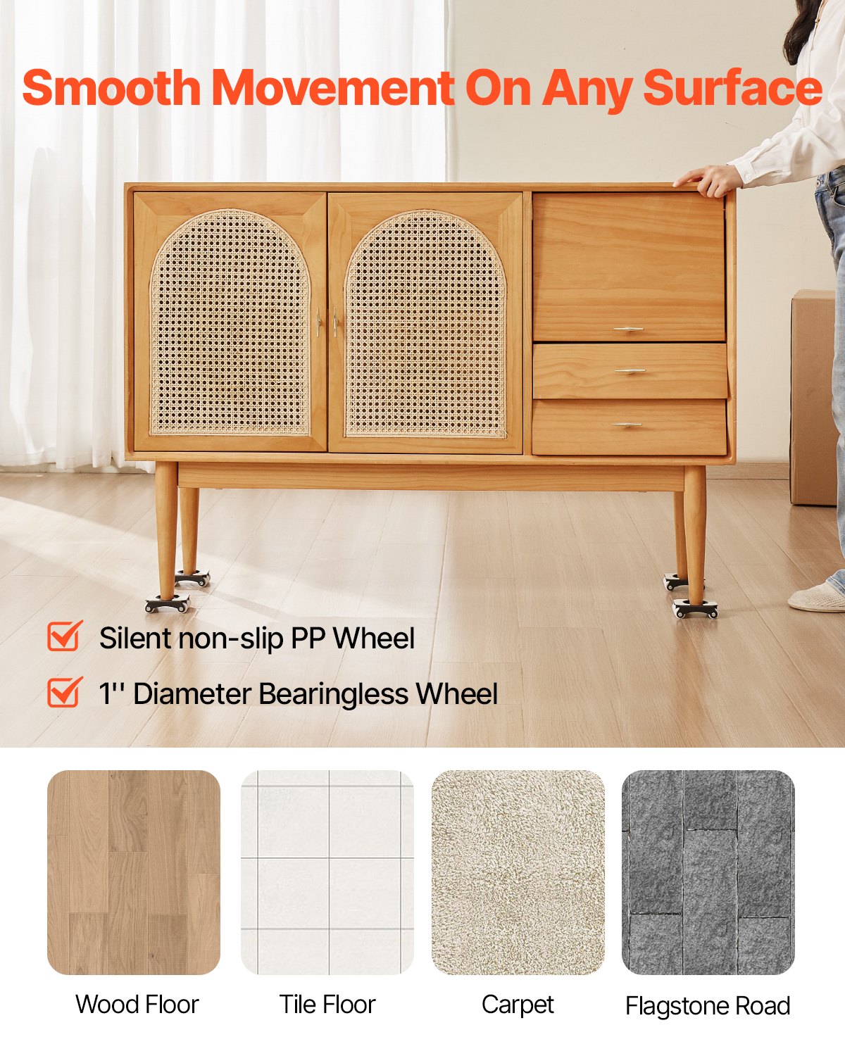 Furniture Dolly Heavy Duty Möbelflyttare med hjul 750 lbs Kapacitet