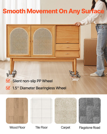 Furniture Dolly 4 st Stål Tri-dolly Set Furniture Mover 440 lbs Kapacitet