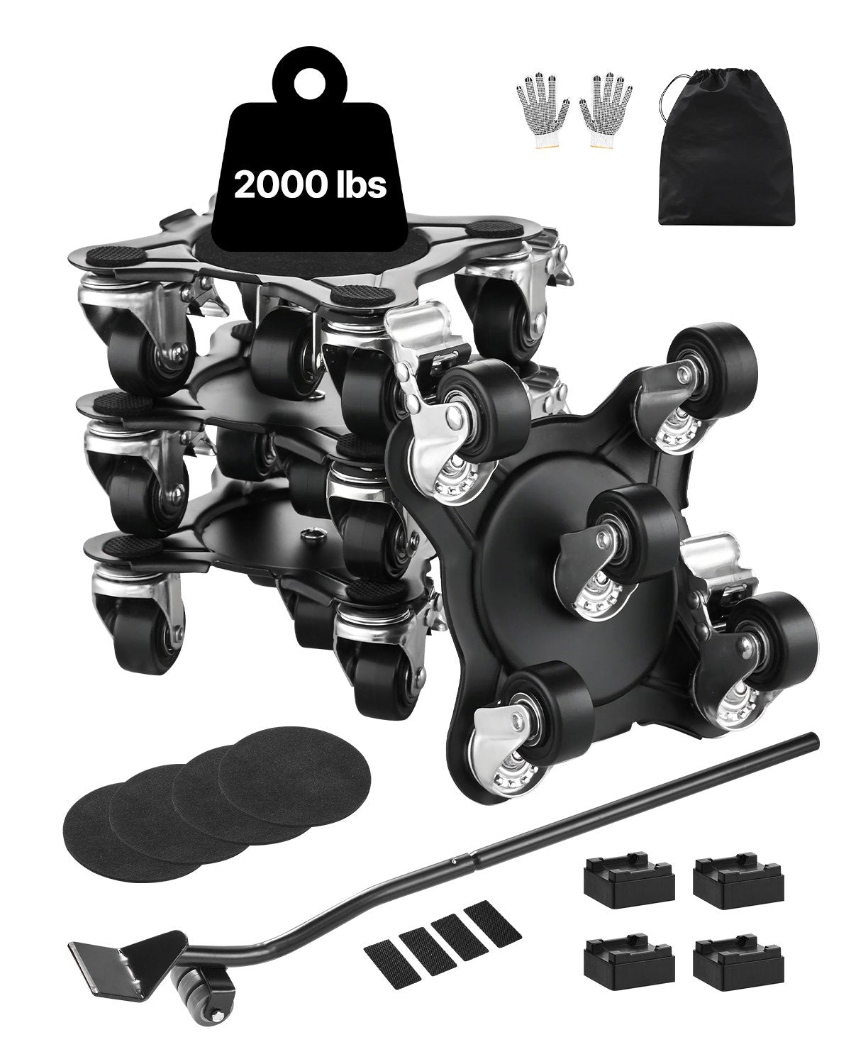 Furniture Dolly Heavy Duty Möbelflyttare med 5 hjul 1200 lbs Kapacitet