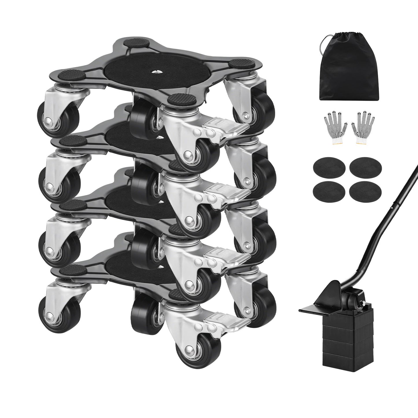 Furniture Dolly Heavy Duty Möbelflyttare med 5 hjul 1200 lbs Kapacitet