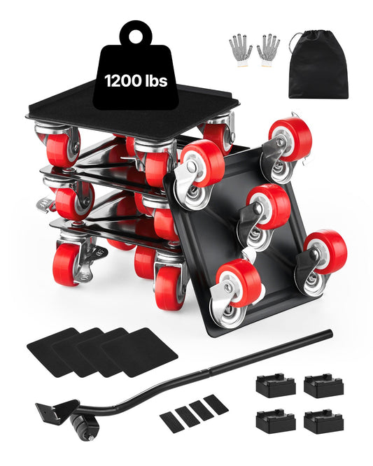 Furniture Dolly Heavy Duty Möbelflyttare med 5 hjul 1200 lbs Kapacitet