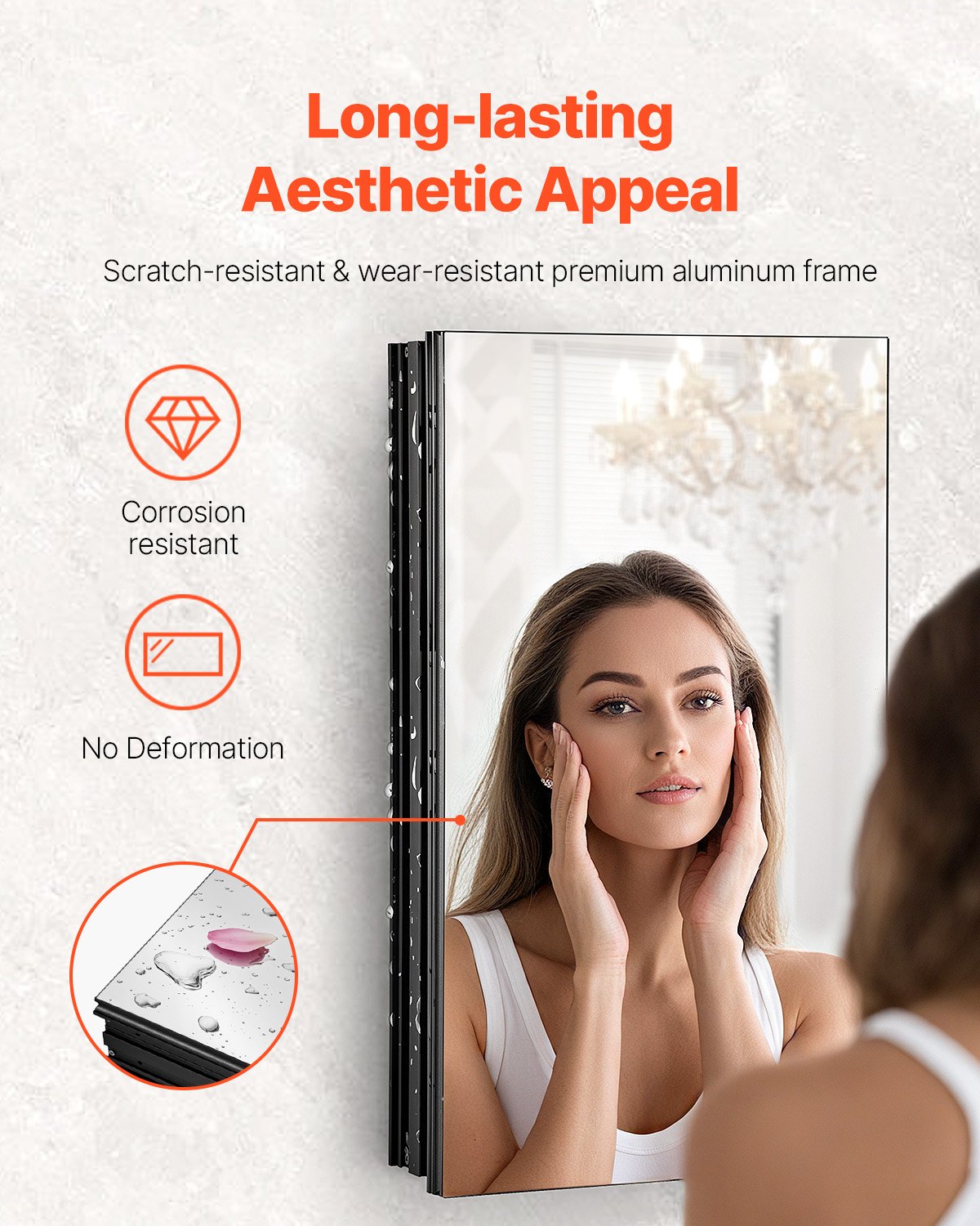 Medizinschrank, 35,6 x 61 cm, Spiegel, Medizinschrank, verstellbare Regale