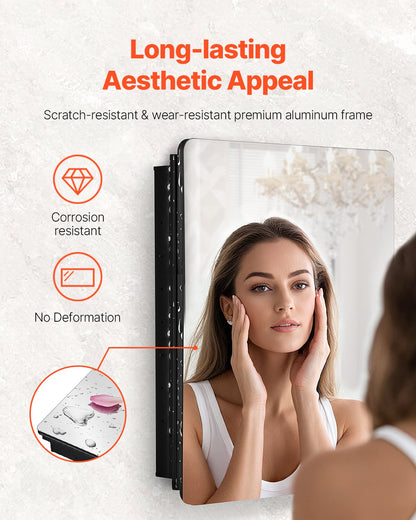 Medizinschrank, 61 x 76,2 cm, Spiegel, Medizinschrank, verstellbare Regale