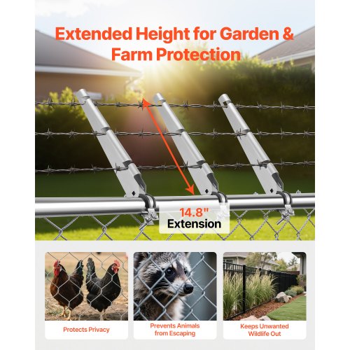 10-pack 35cm Barbed Wire Arm Extenders for 3.3cm to 3.8cm Chain Link Fence | EU