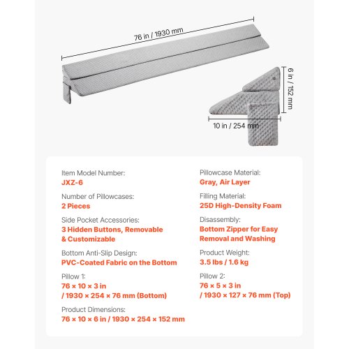 Kilkudde för huvudgavel 190x25x15 cm Fyllnadsmaterial för glipor på 0-18 cm |  EU
